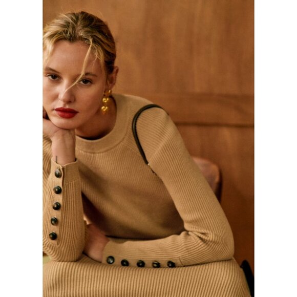 NWOT Sezane Sami Jumper in Camel - Picture 3 of 6